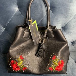 Dream Control New York Black Vegan Leather Purse Handbag Bag New